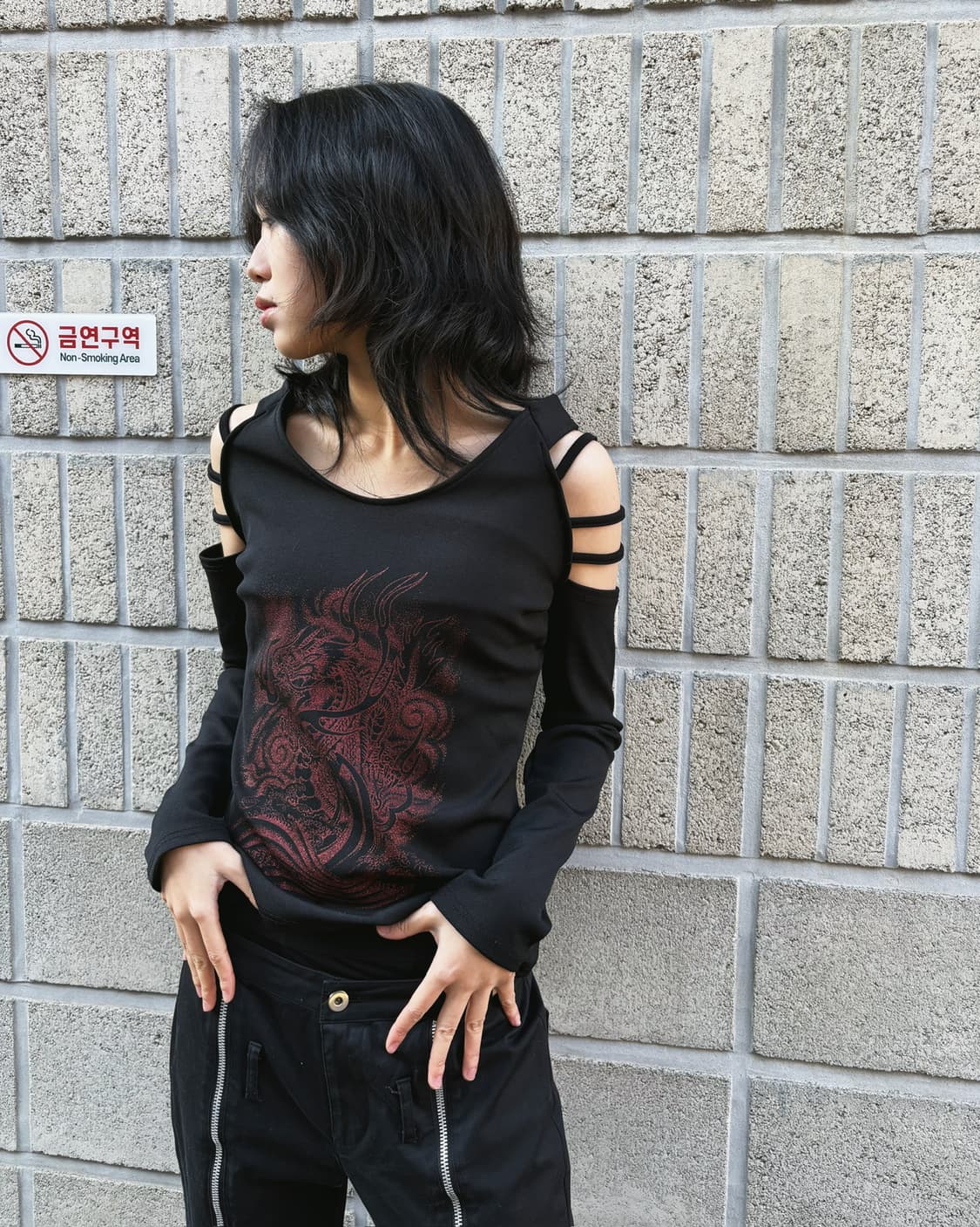 큐티 플래쉬 오리엔탈 오프숄더 롱 슬리브 상품이미지3