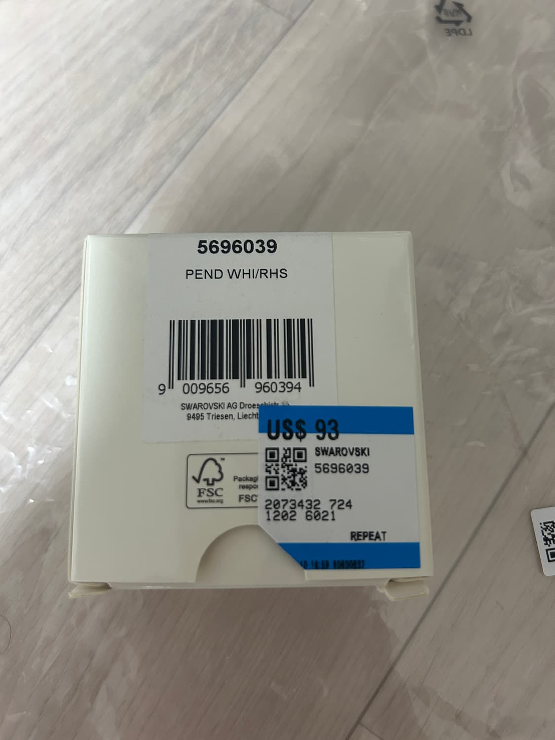 (W) 스와로브스키 임버 펜던트 라운드 컷 화이트 로듐 플래팅 상품이미지4