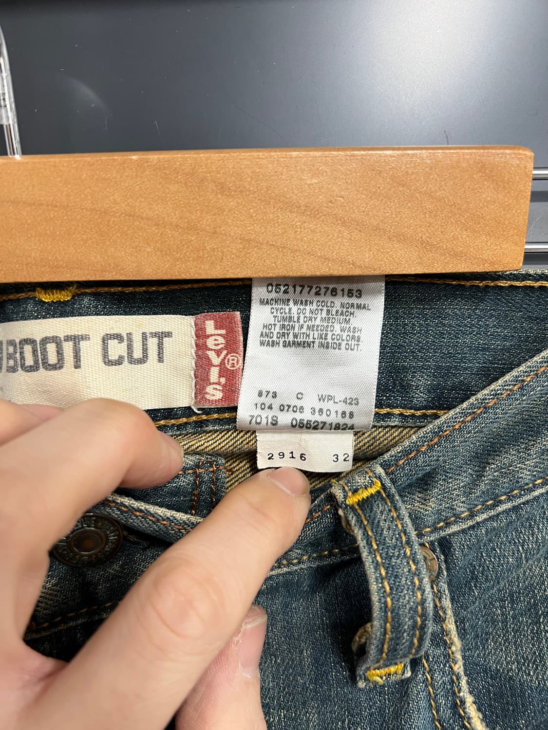 00s Levis 리바이스 527 로우 부츠컷 워싱 데님 팬츠 상품이미지7