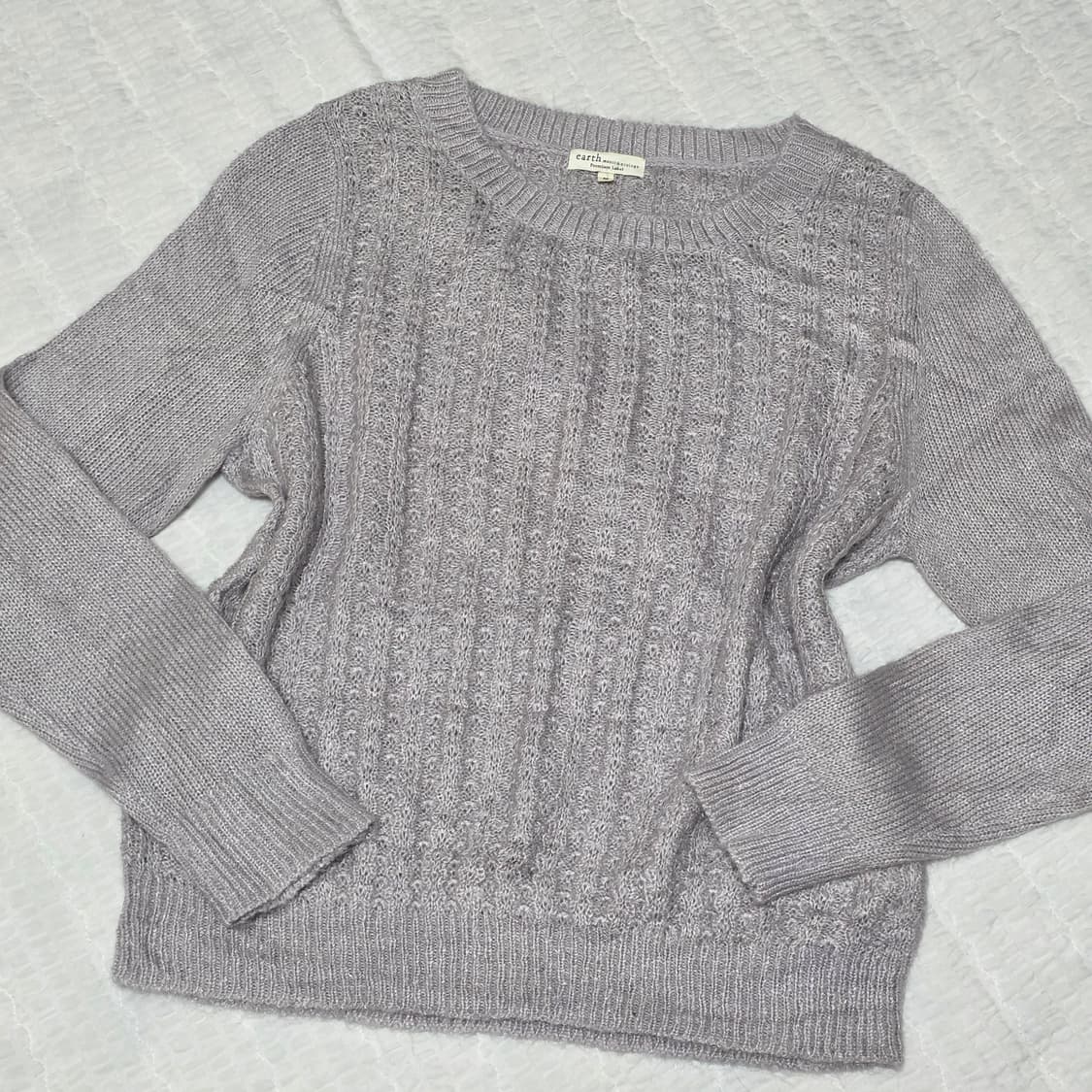 일본빈티지 earth)모리걸st 글리터 로맨틱 케이블니트스웨터 상품이미지1