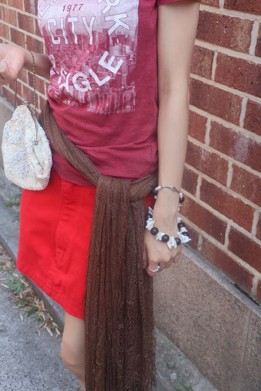 brown mesh scarf 상품이미지4