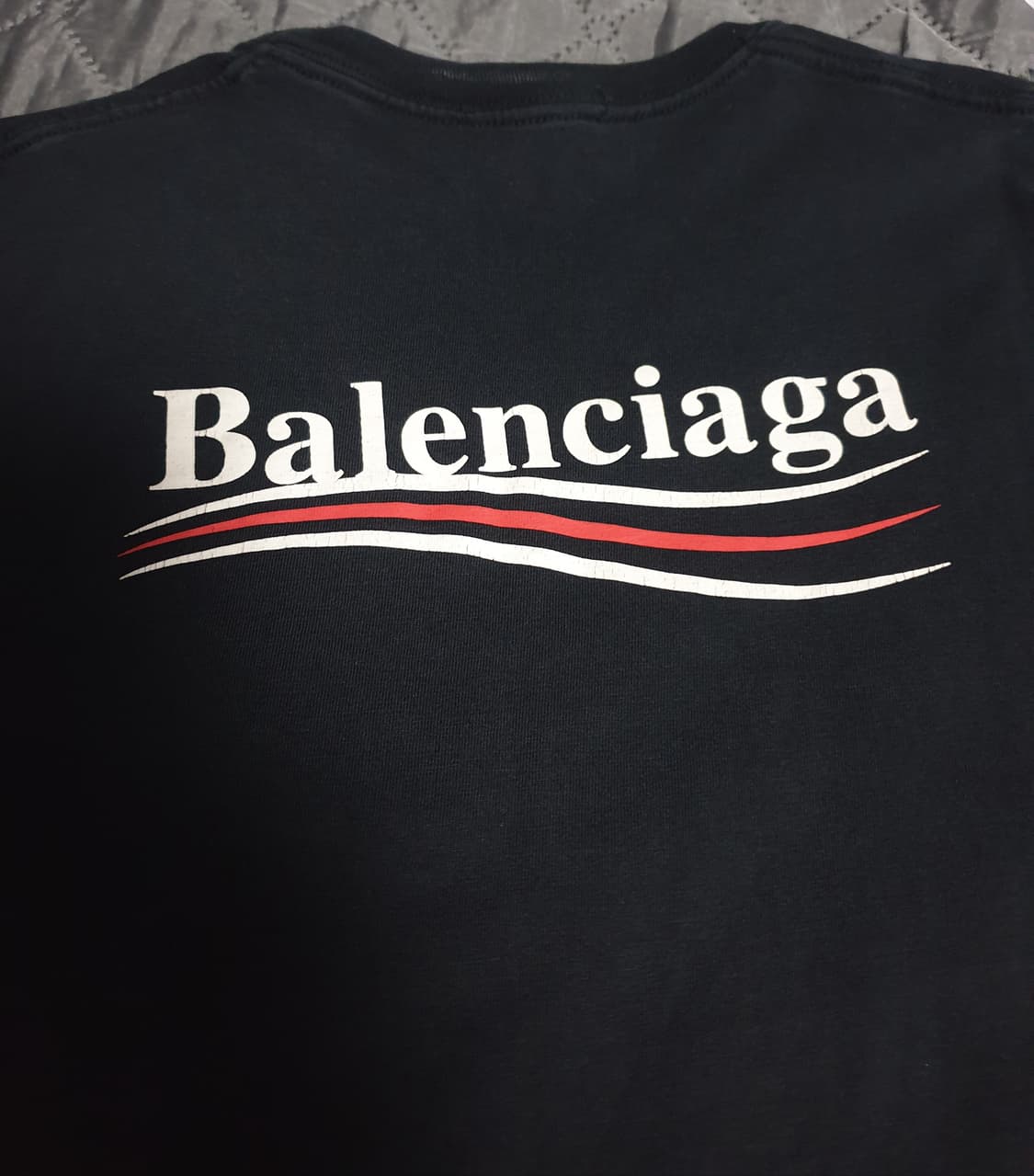 17s 발렌시아가 웨이브로고 반팔티 블랙 (S) 상품이미지4