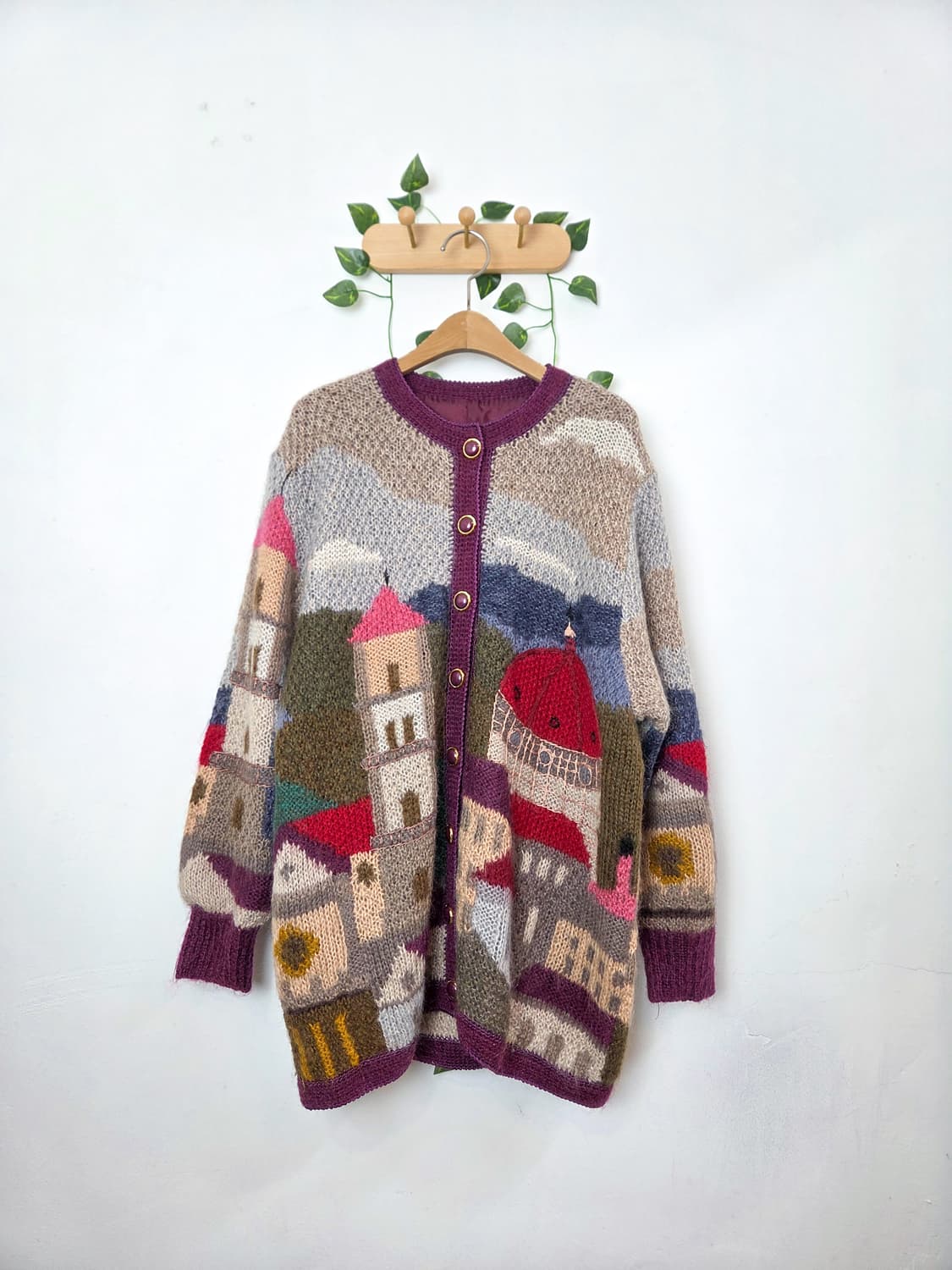 마을 그림 가디건 상품이미지1