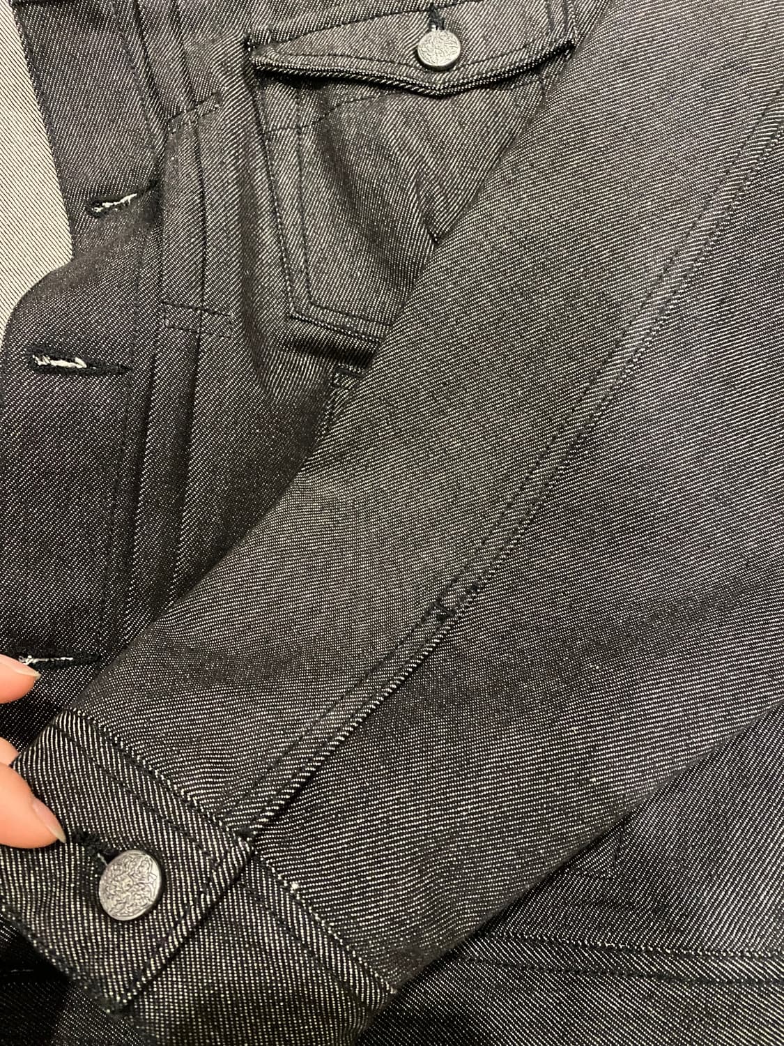 아이돈워너셀 블랙 데님자켓 사이즈1 상품이미지7