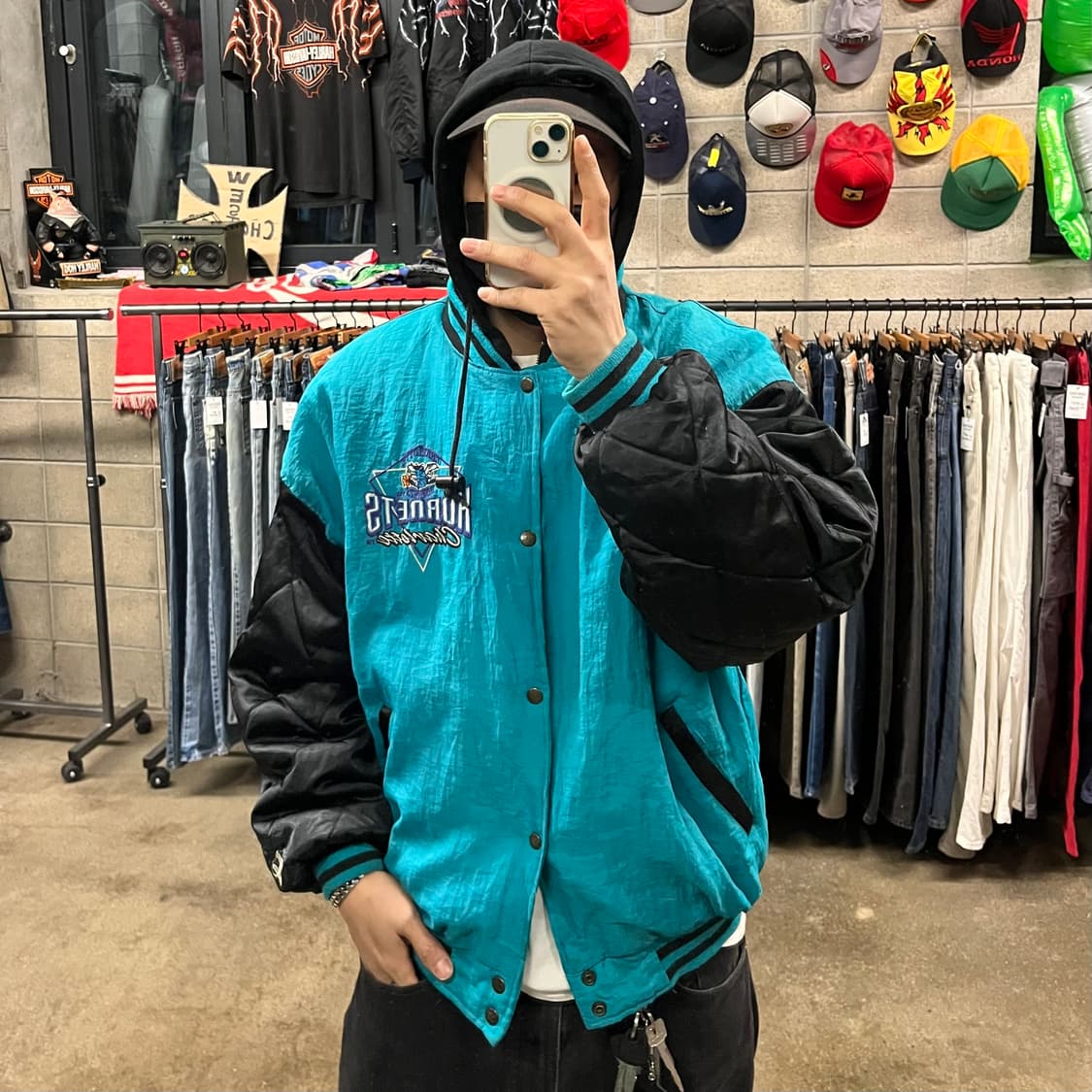 90s NBA 샬럿 호네츠 후드 자켓 (110) 상품이미지9