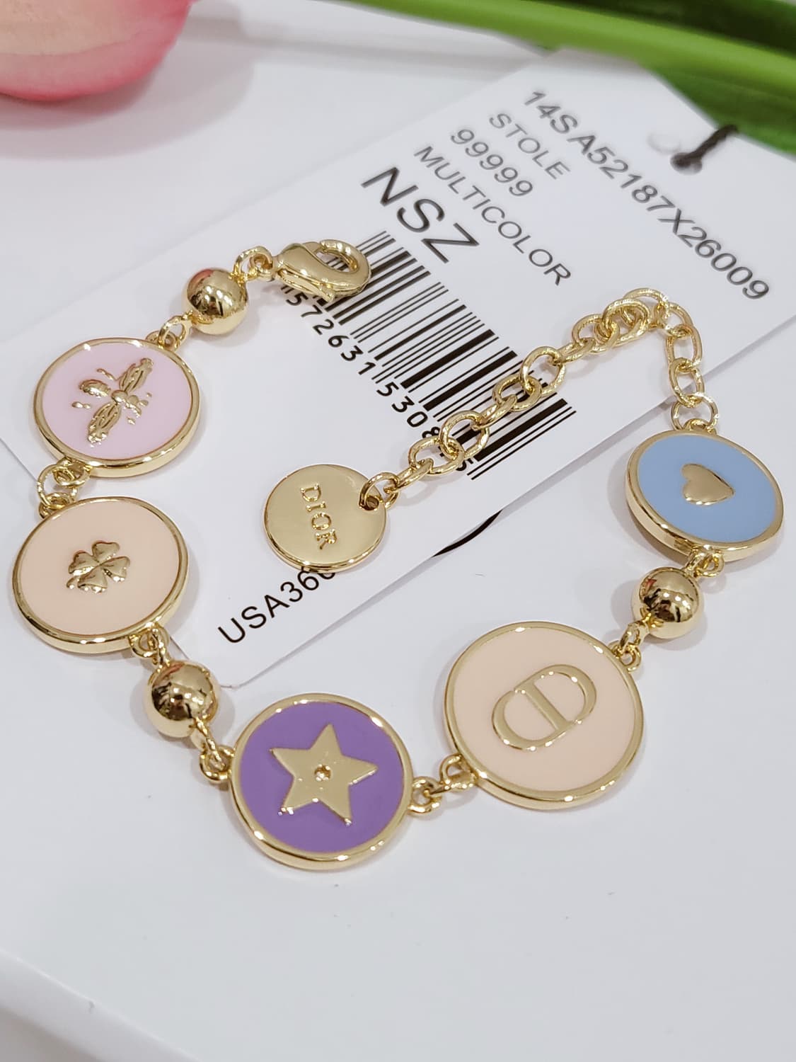 디올 트라이벌 파스텔 에나멜 팔찌 업사이클링 상품이미지1