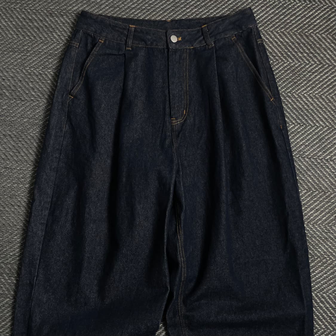 빈티지 와이드 원턱 생지 데님 팬츠y 4742 상품이미지4