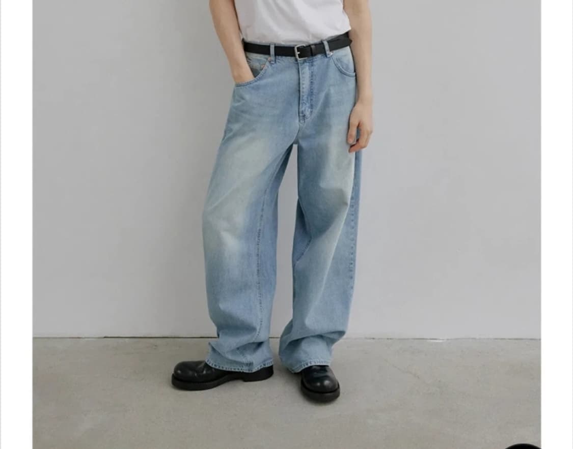 브랜디드 남자 와이드 스트레이트 진 상품이미지4