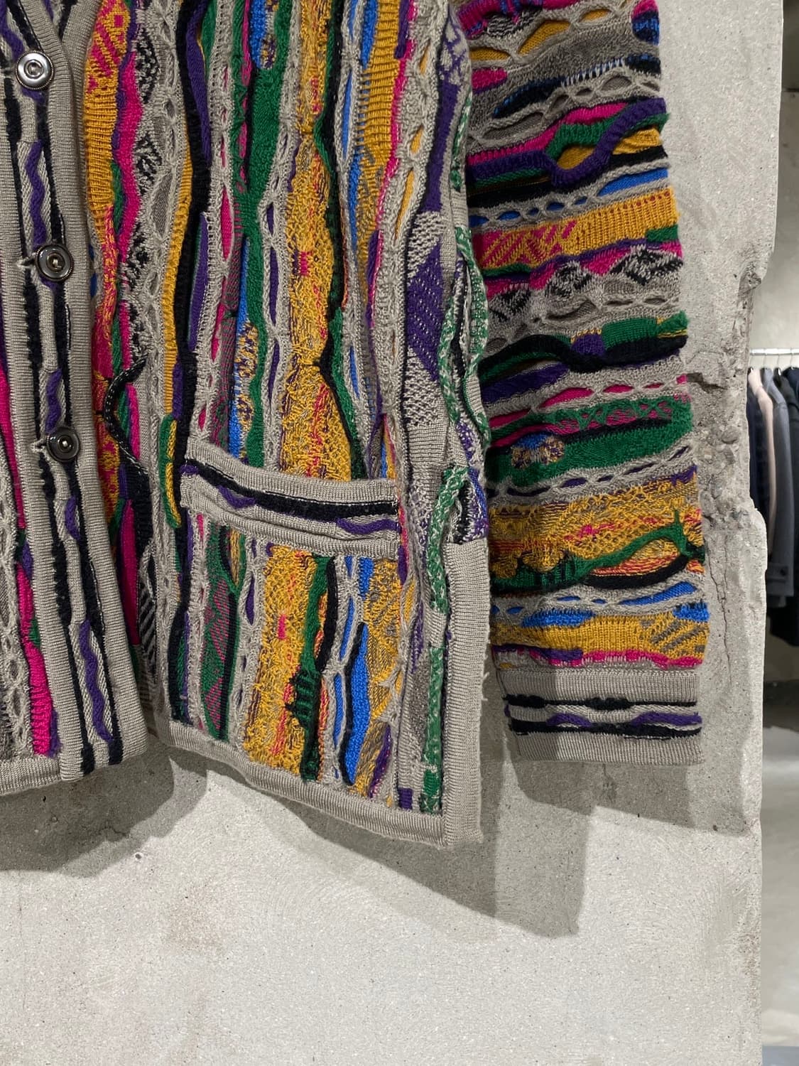 쿠지 오스트레일리아 믹스 케이블 울 가디건 상품이미지5