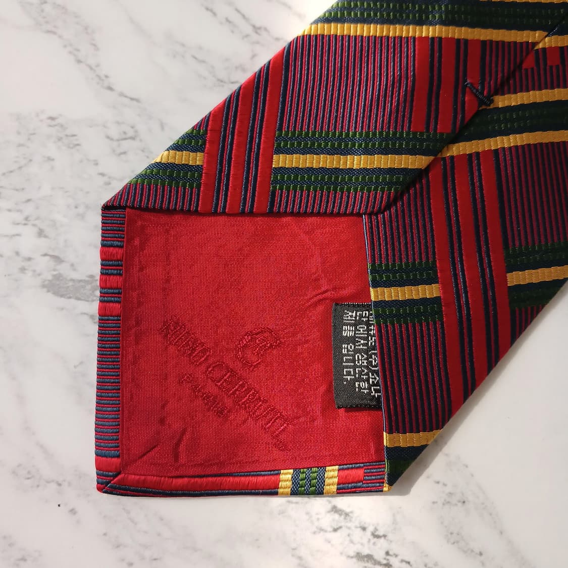 니노 세루티 실크 레드 스트라이프 넥타이 9.8cm A+등급 E875
 상품이미지8