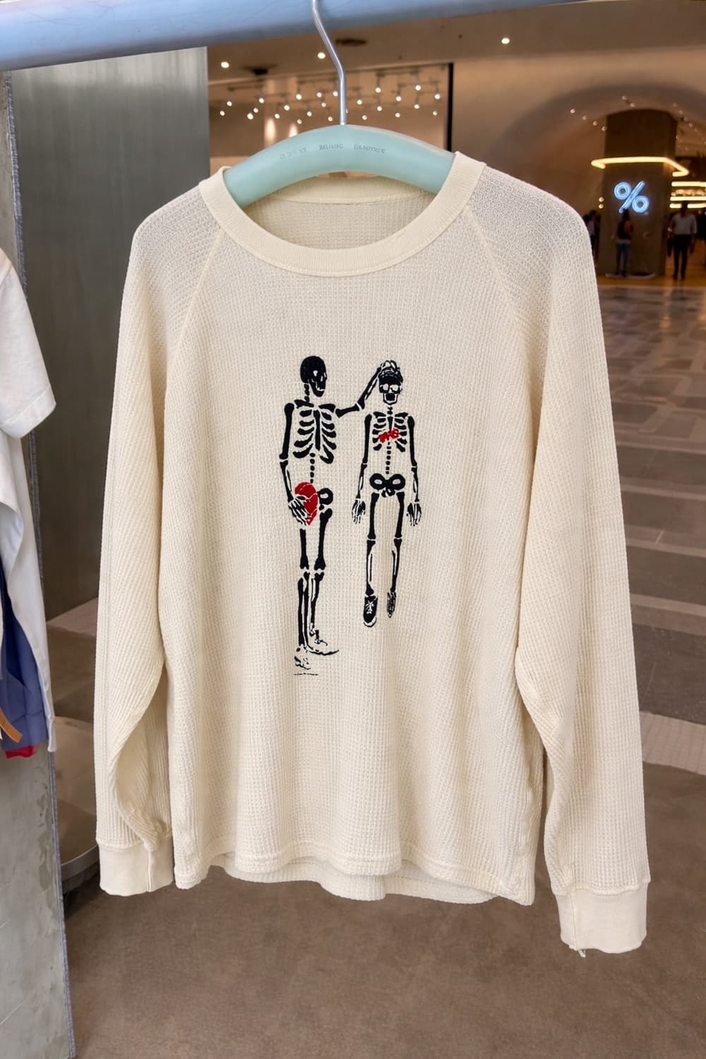 THRIFTY LOOK 스컬 와플 래글런 티셔츠 상품이미지2