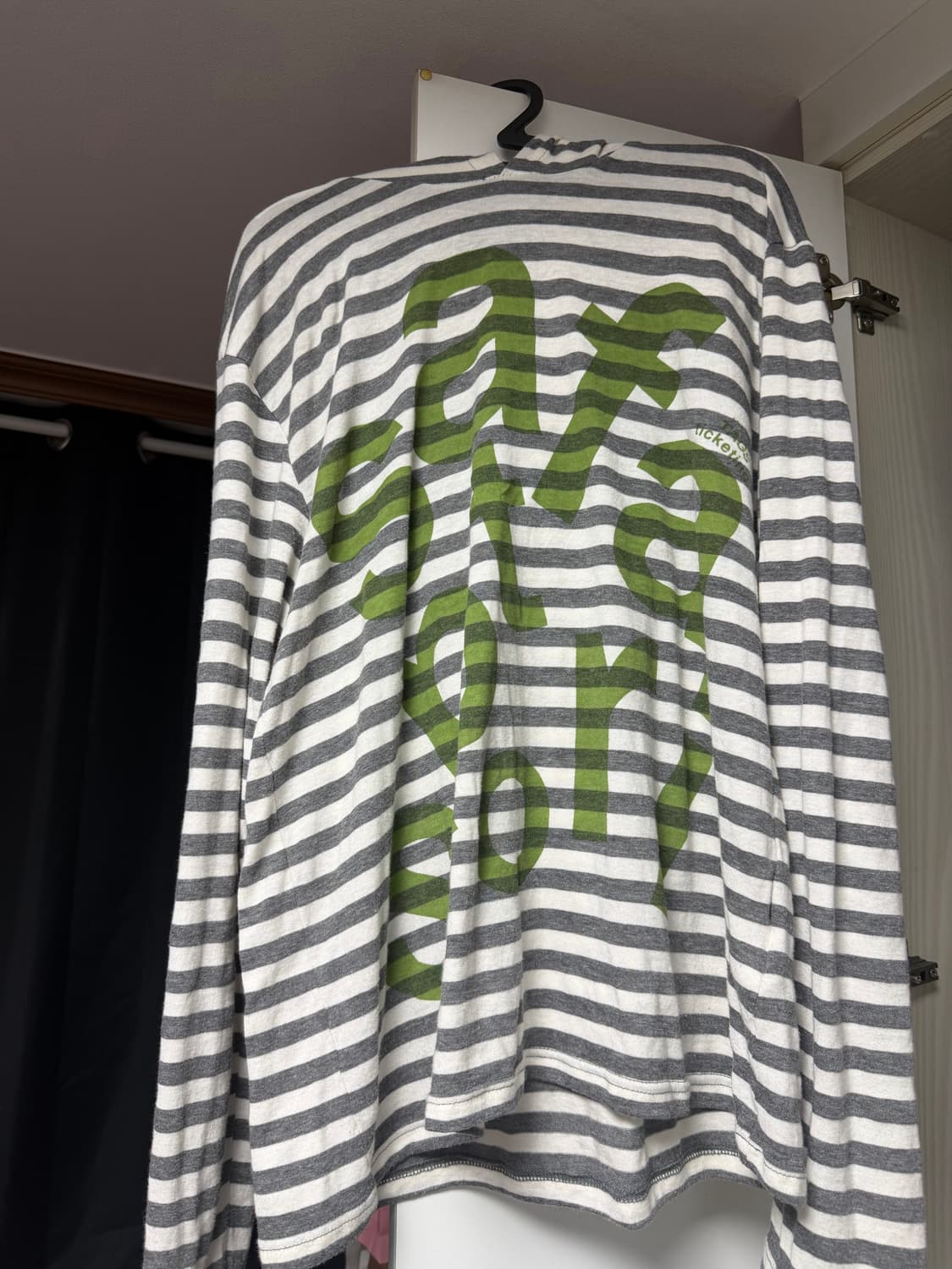 사파리스팟 1/2 티켓팅 스트라이프 보더 후디 그레이 1 상품이미지1