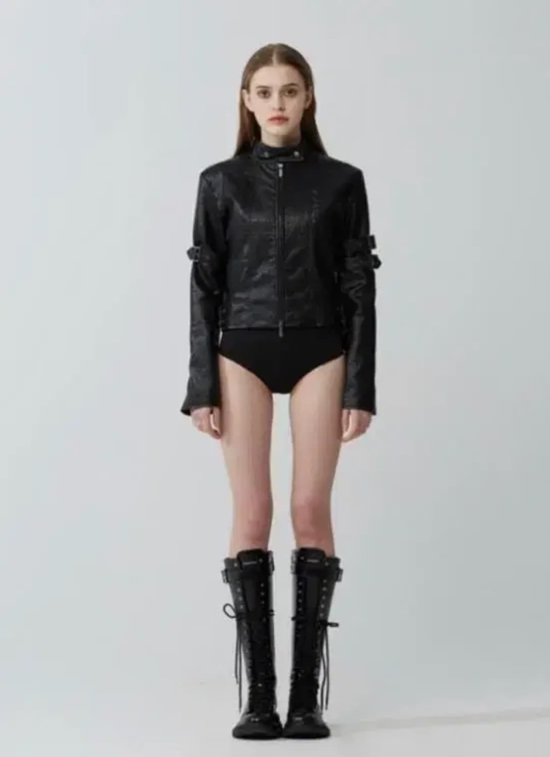 투웨이 레더 바이커 자켓 상품이미지2