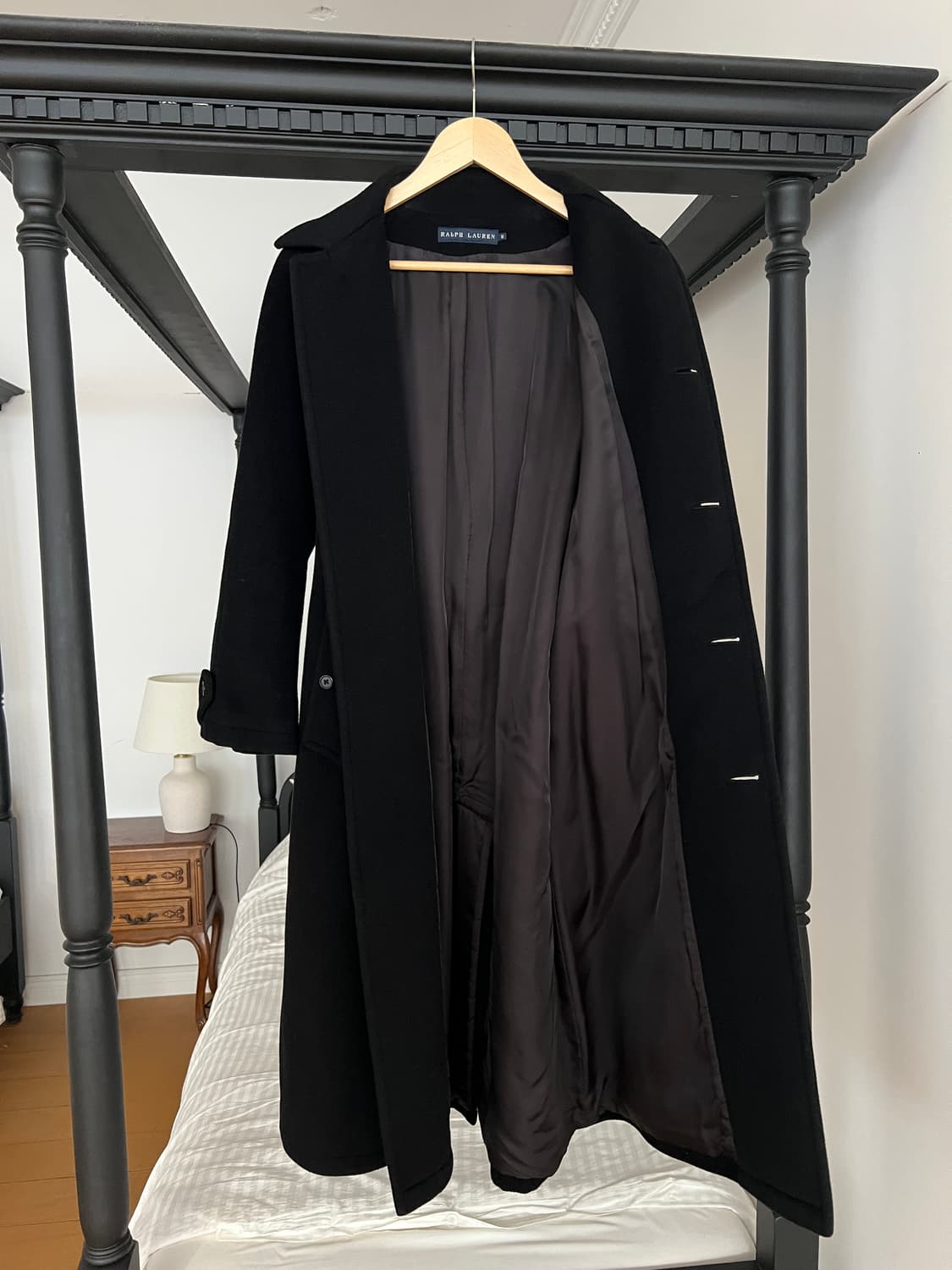 랄프로렌 블랙 캐시미어 블렌드 발마칸 코트 상품이미지3