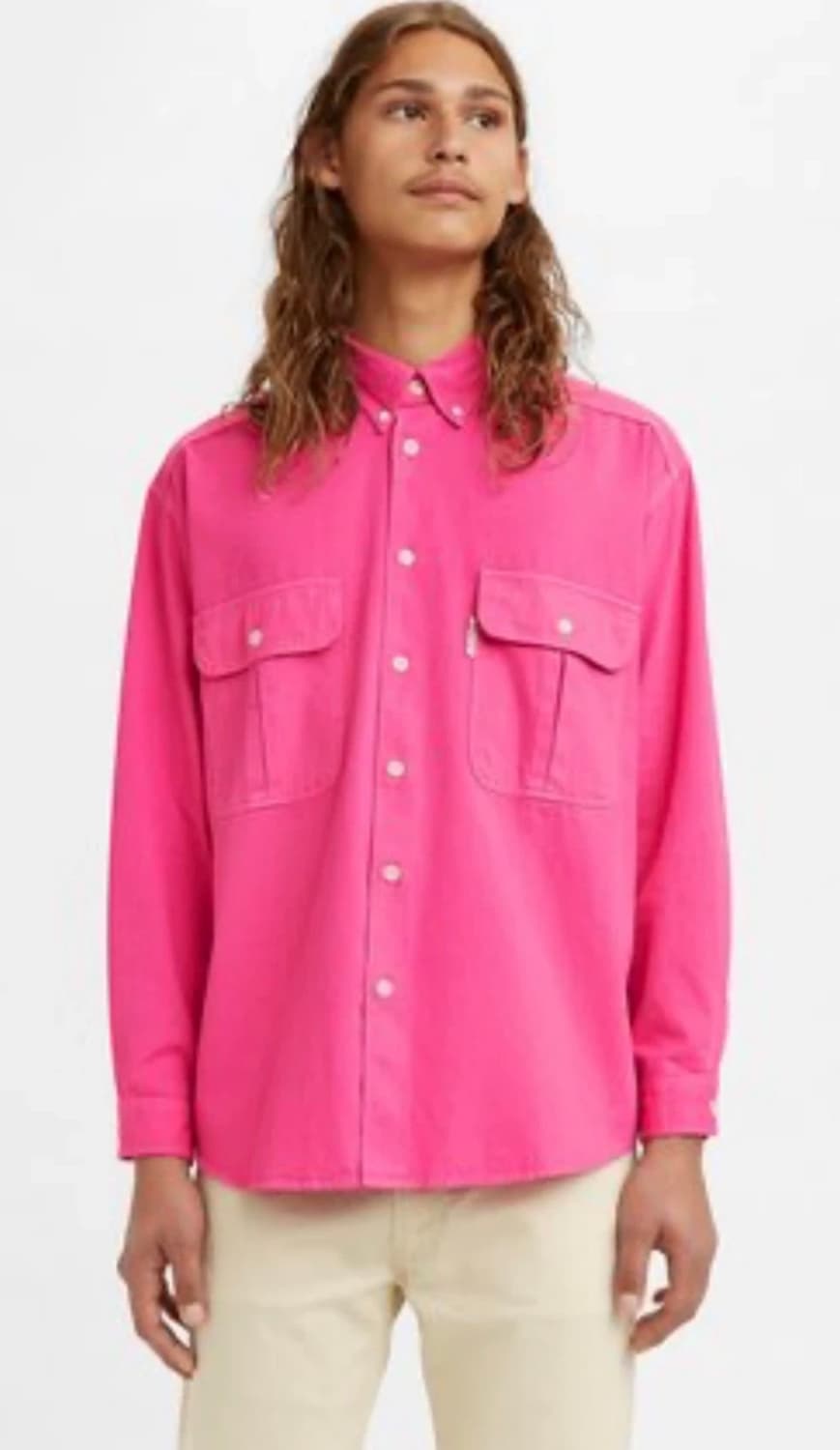 리바이스 LVC 다이아몬드라벨 핫핑크 트윌셔츠 상품이미지1