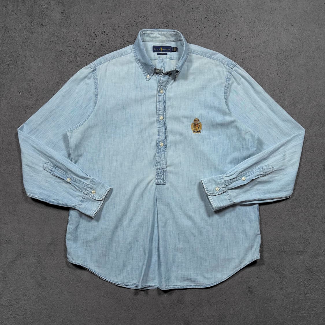 폴로 크레스트 월계수 샴브레이 하프버튼 셔츠 상품이미지3