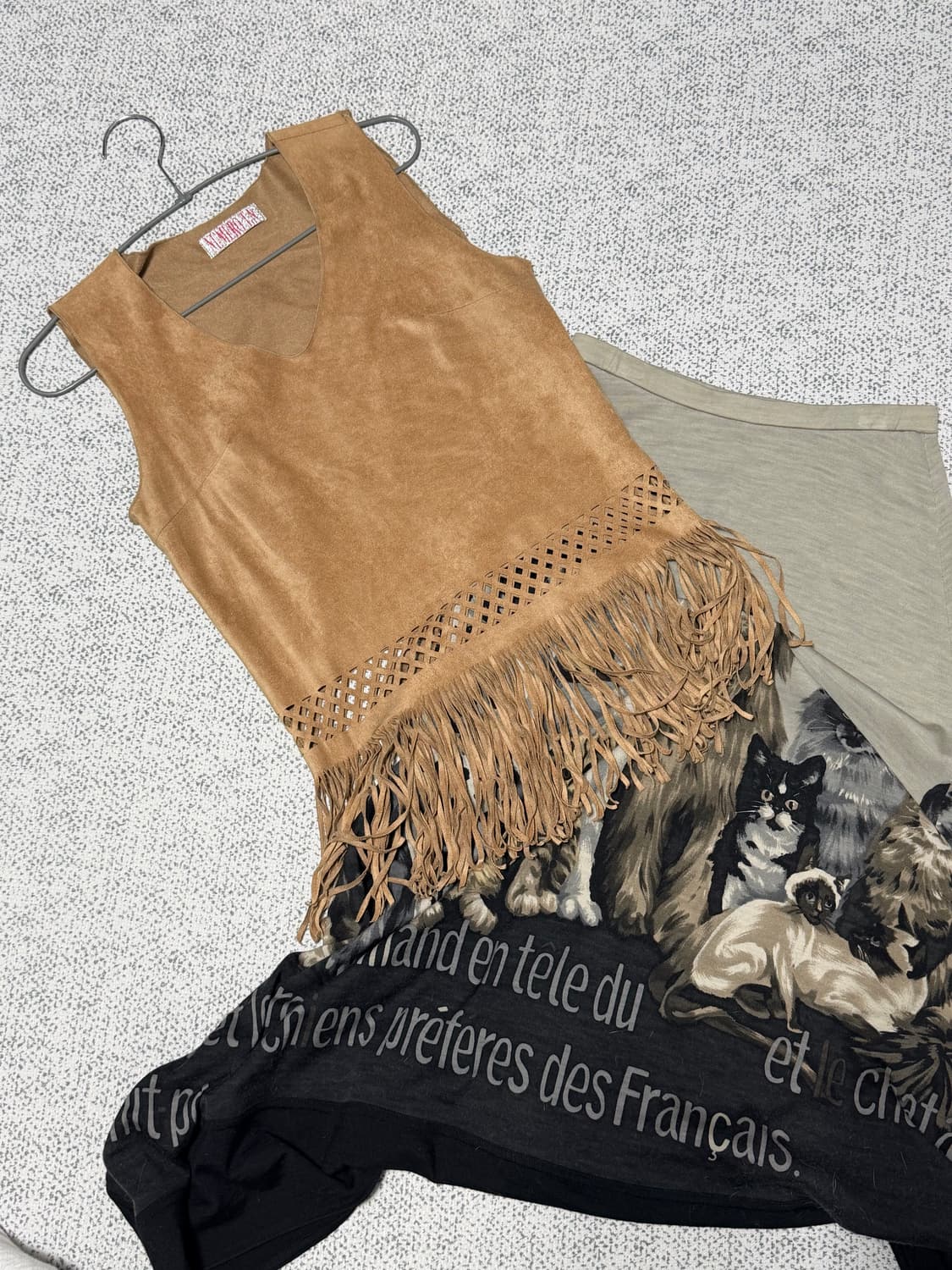 스웨이드 프린지 베스트 히피 상품이미지1