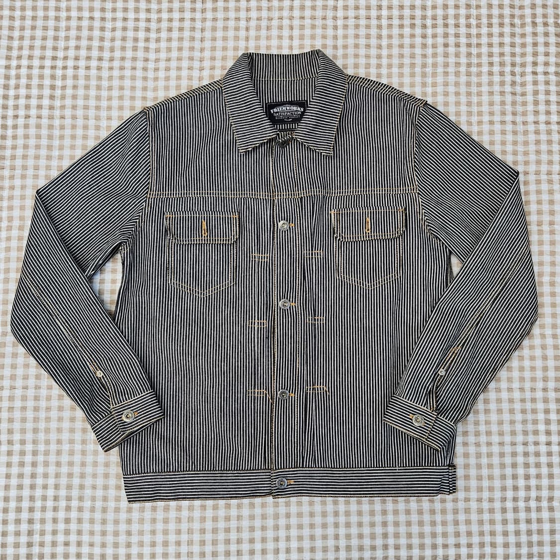 프리즘웍스 스트라이프 간절기 자켓 남자100 상품이미지2