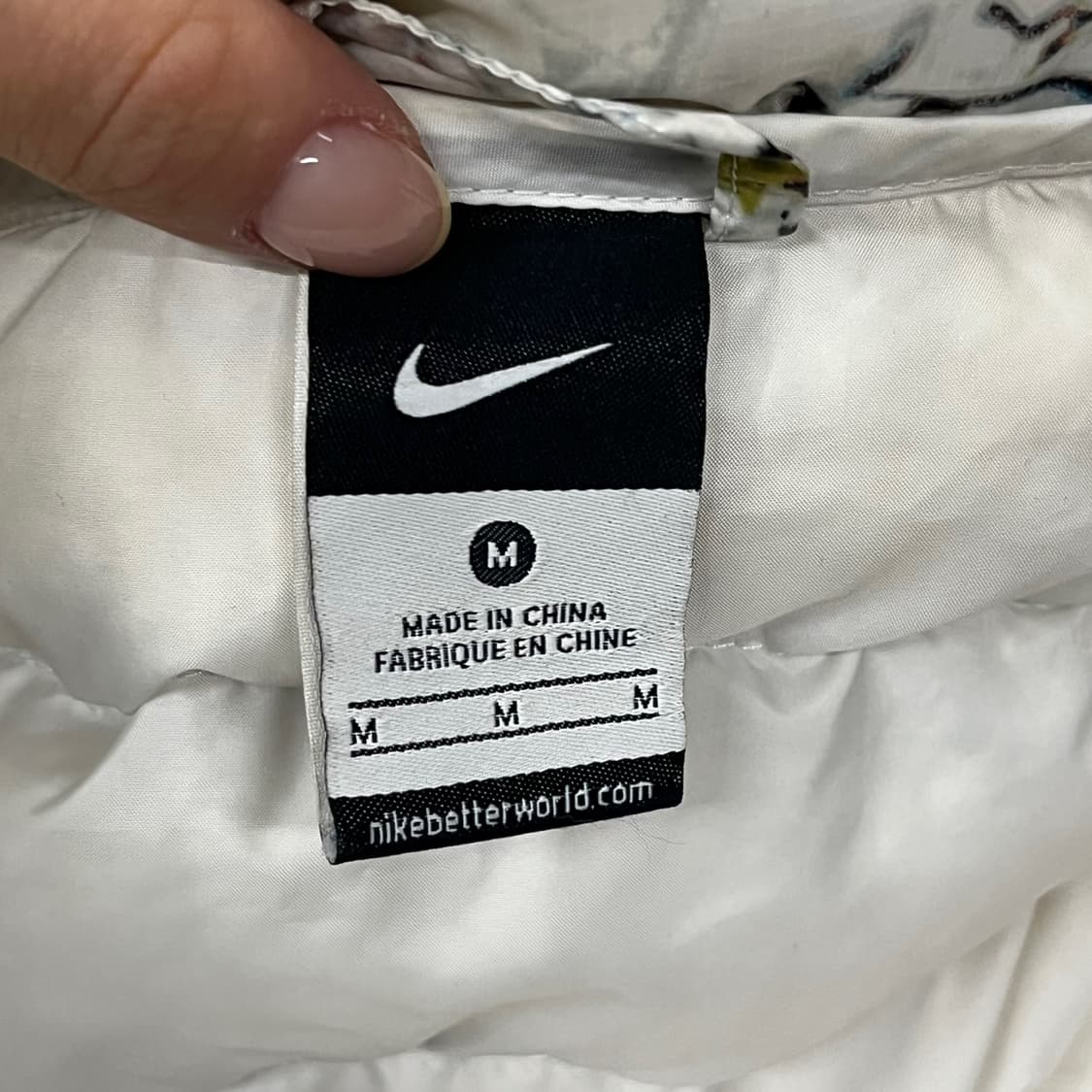 [정품/M] 나이키 화이트 패턴 숏 패딩 점퍼 b10 상품이미지6