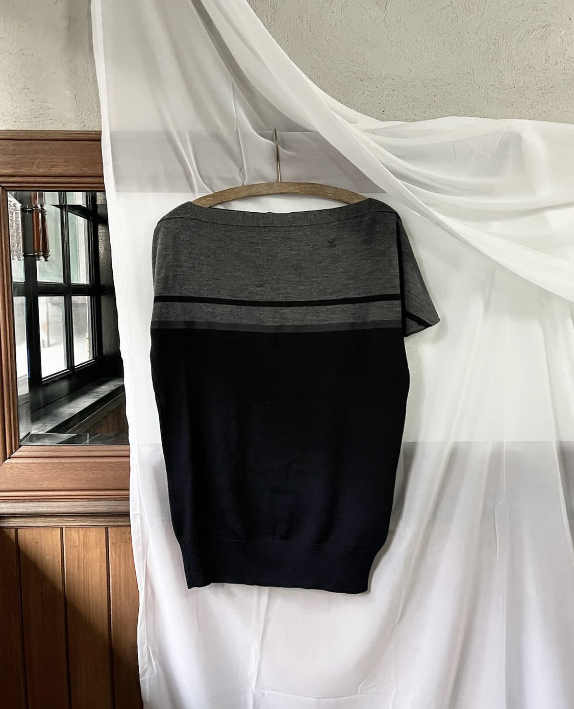 SACAI LUCK back ribbon wool knit 상품이미지7