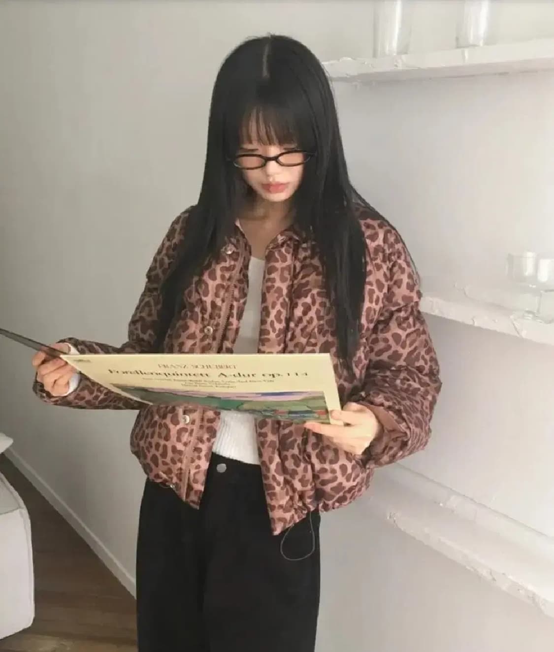 레오파드 호피 숏 패딩 크롭 패딩 상품이미지2