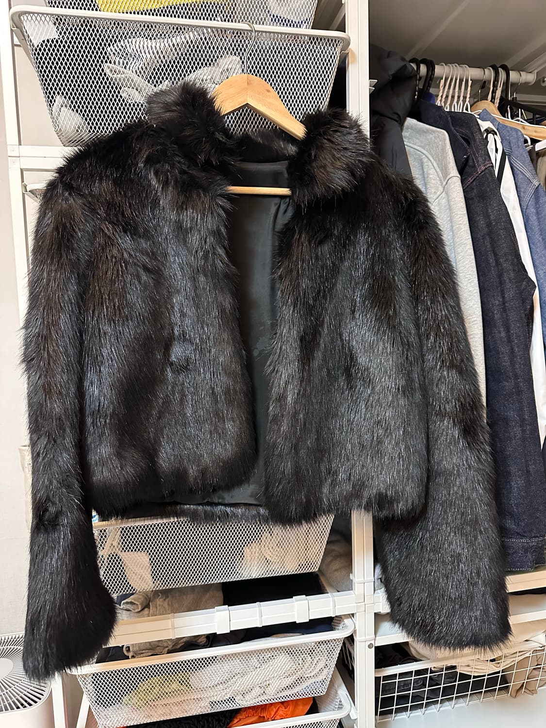 COSMOSS 코스모스 블랙 퍼 자켓 상품이미지4