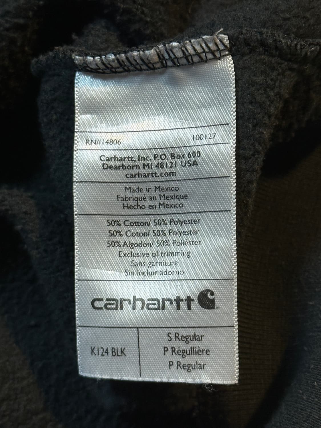 칼하트 CARHARTT 미드웨이트 오리지널핏 맨투맨 블랙 상품이미지5