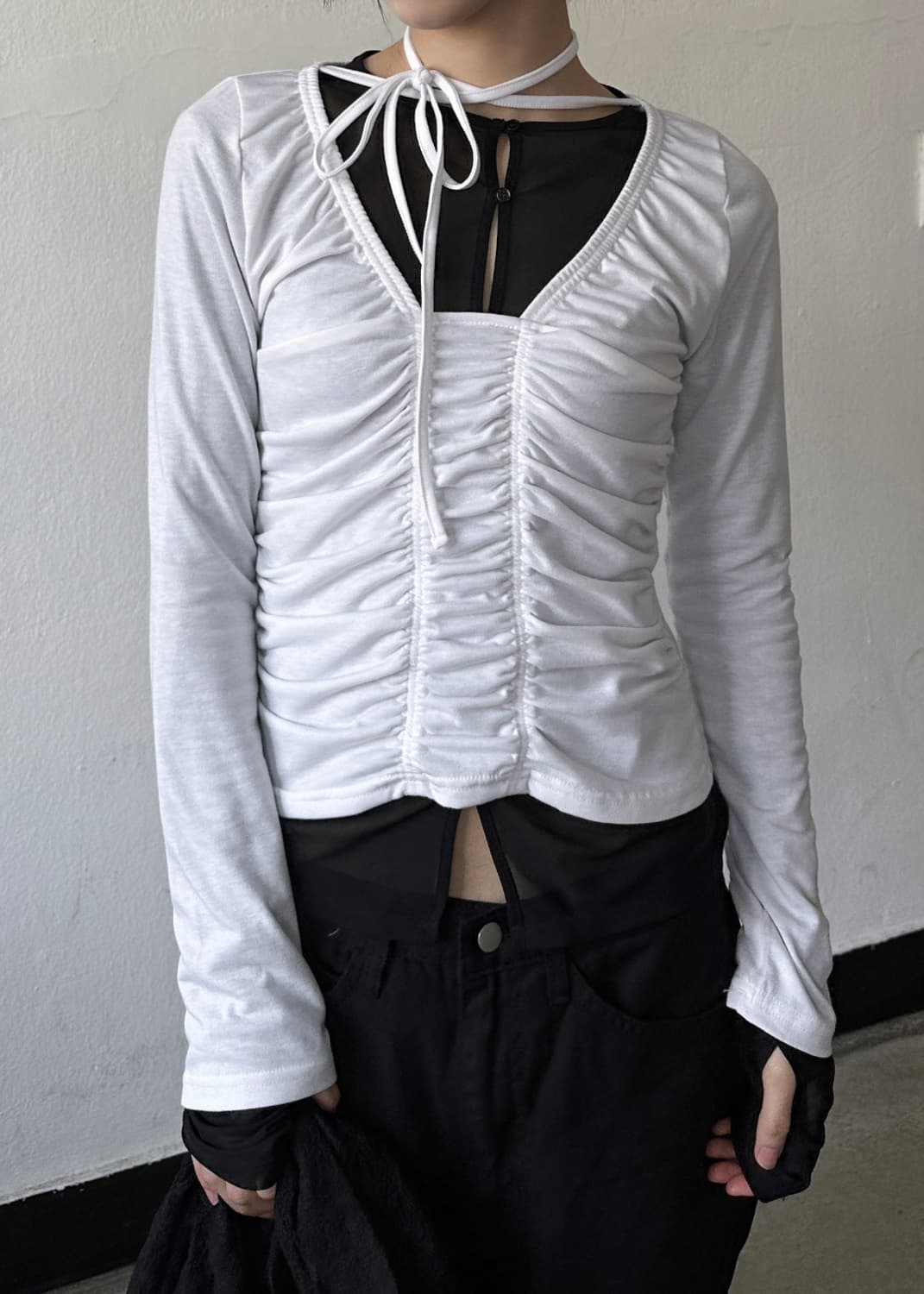 우화 shirring strap sleeve  상품이미지1