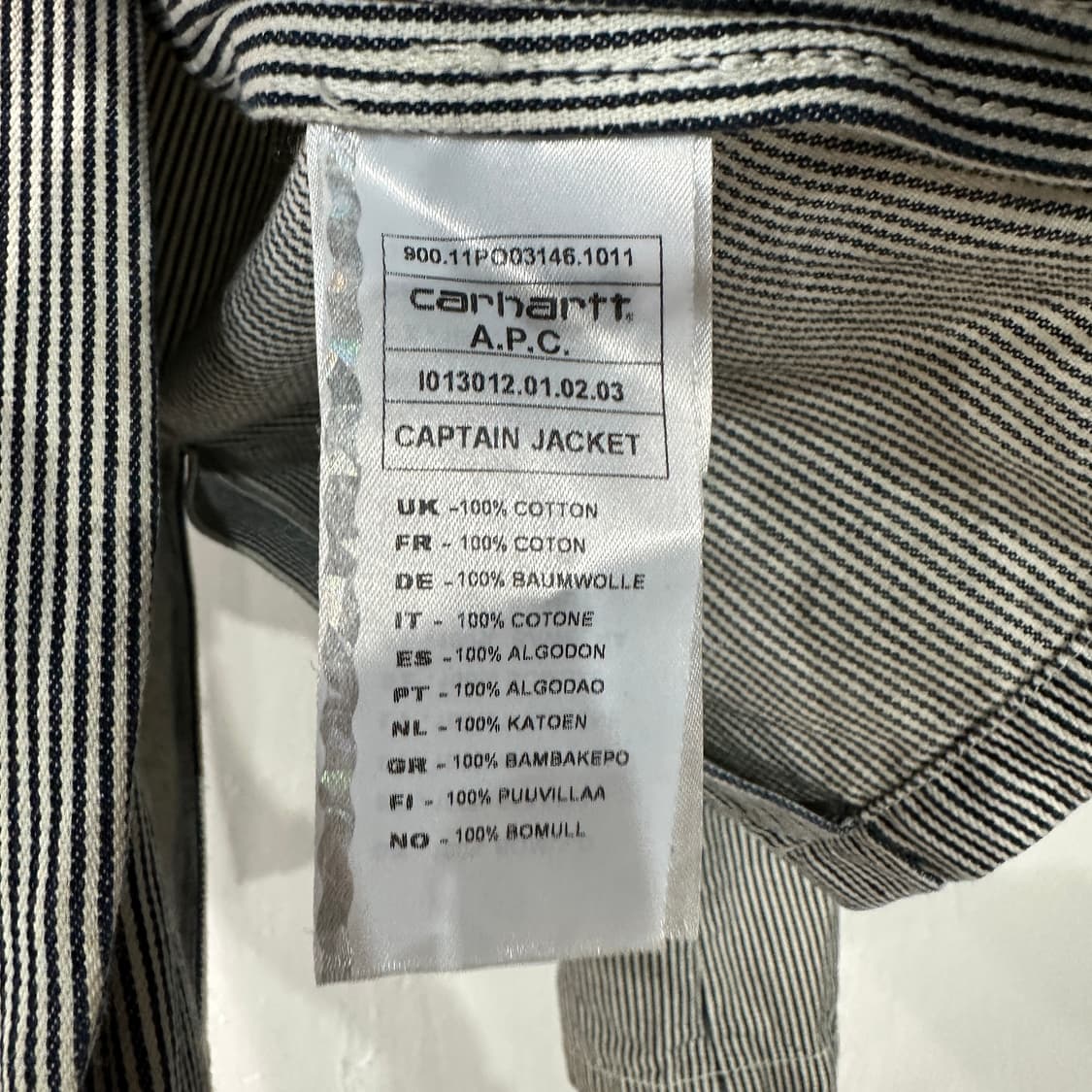 APC x 칼하트 히코리 캔틴 자켓 M 상품이미지5