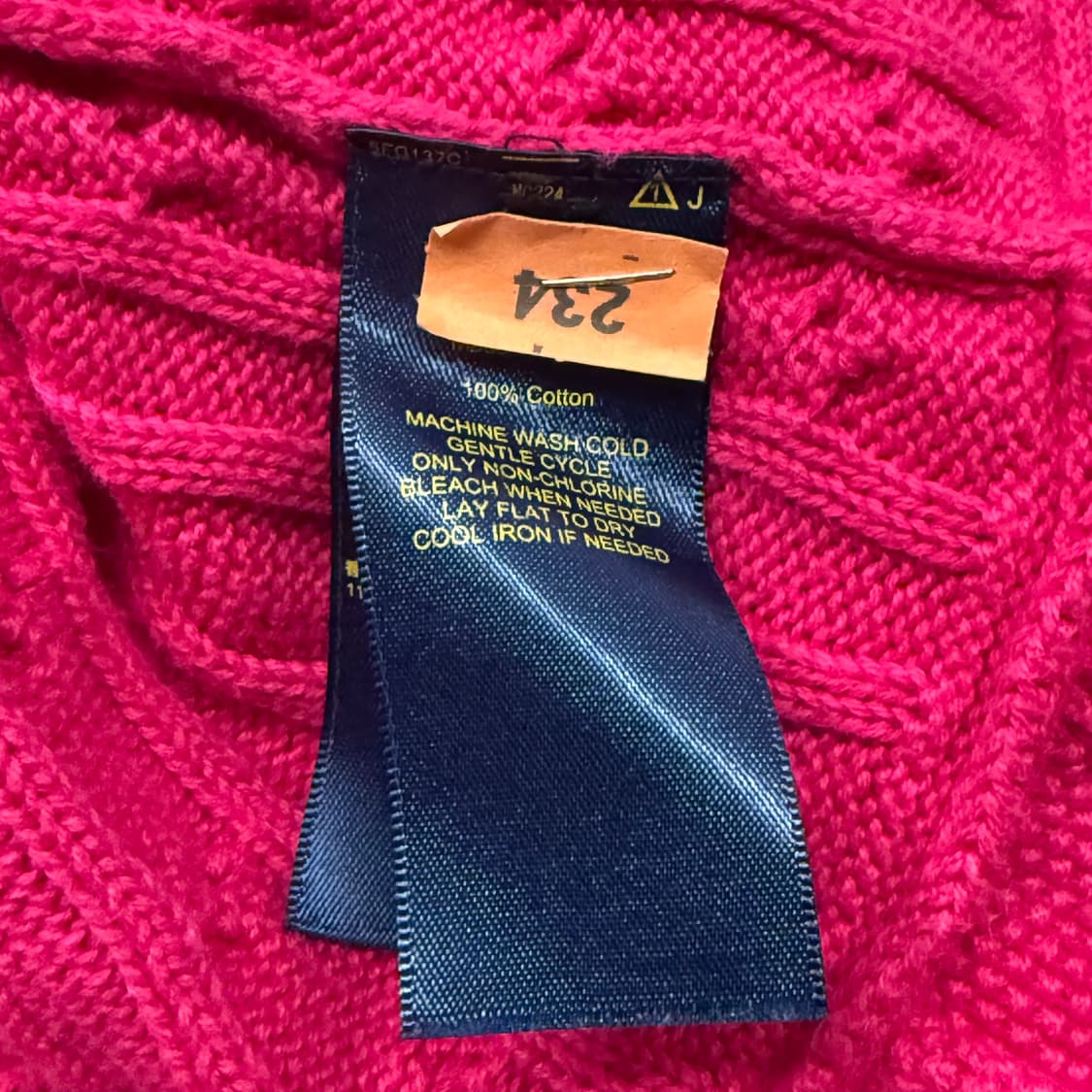 폴로 랄프로렌 핫 핑크 꽈배기 프릴 니트 가디건 상품이미지6