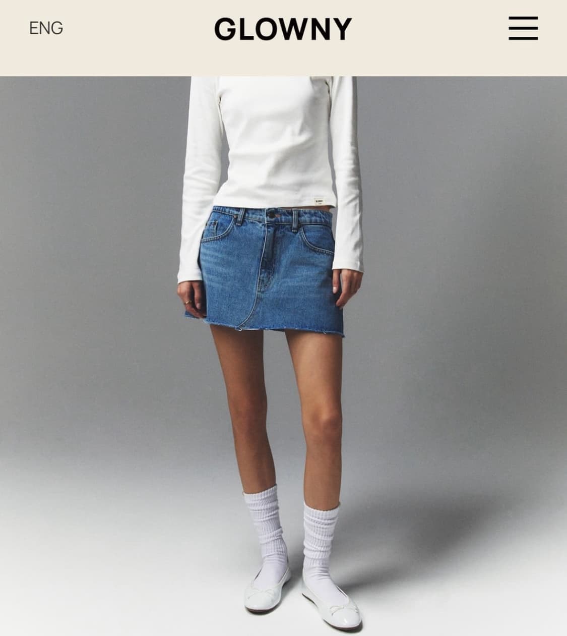 글로니 데님 미니 스커트 상품이미지2