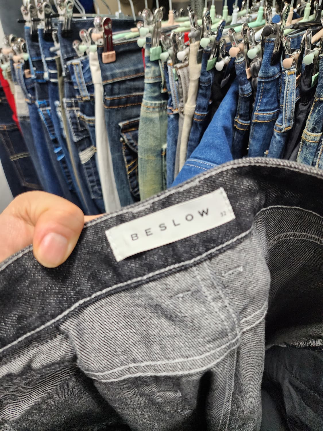 (새상품) BESLOW 데님 와이드팬츠 상품이미지4