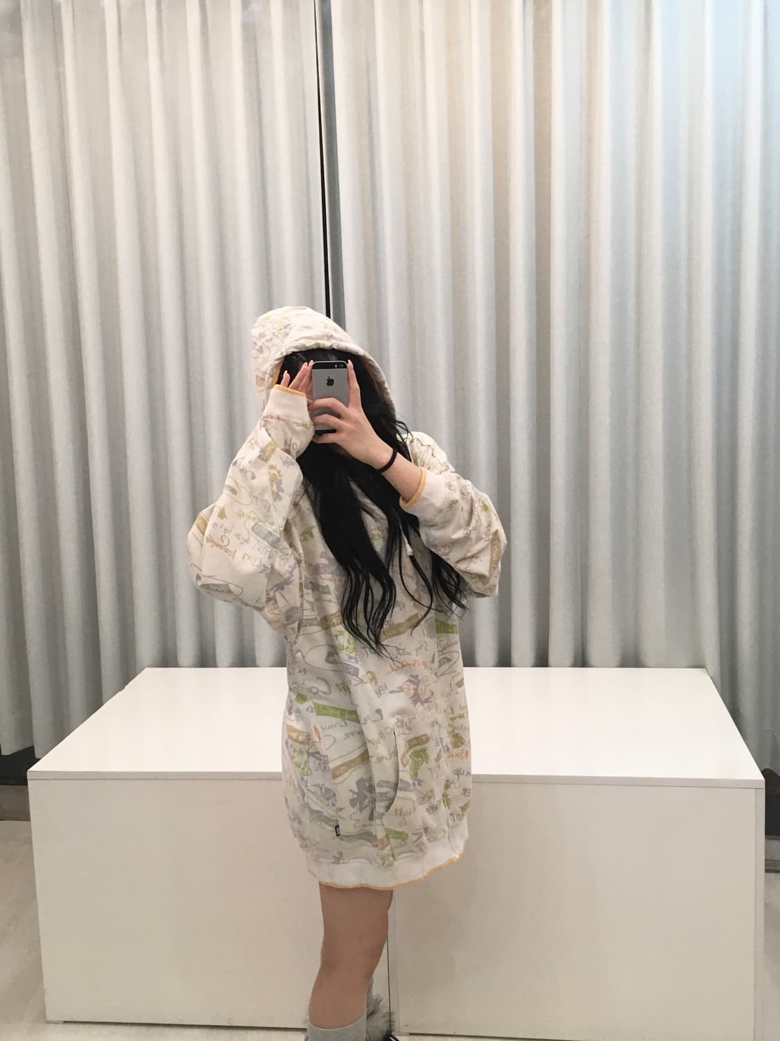 갸루 루즈핏 후드집업 상품이미지3