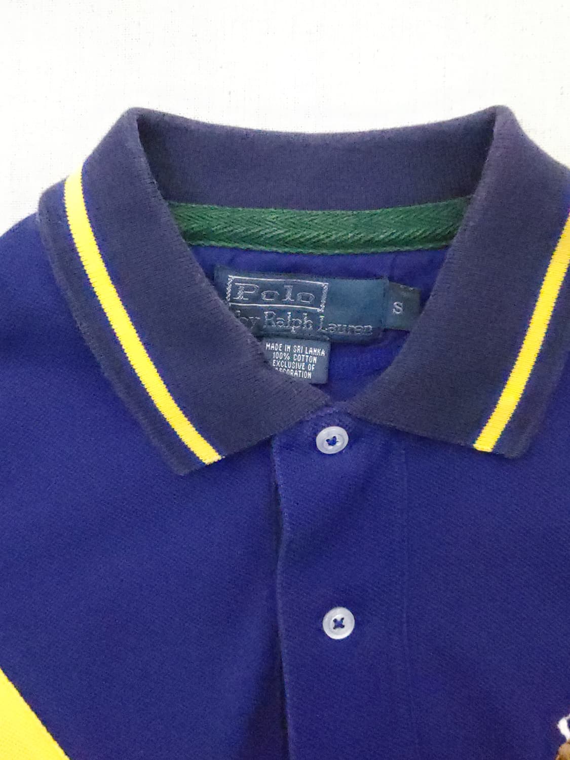 폴로 랄프로렌 컬러블럭 반팔 카라티 s 상품이미지3
