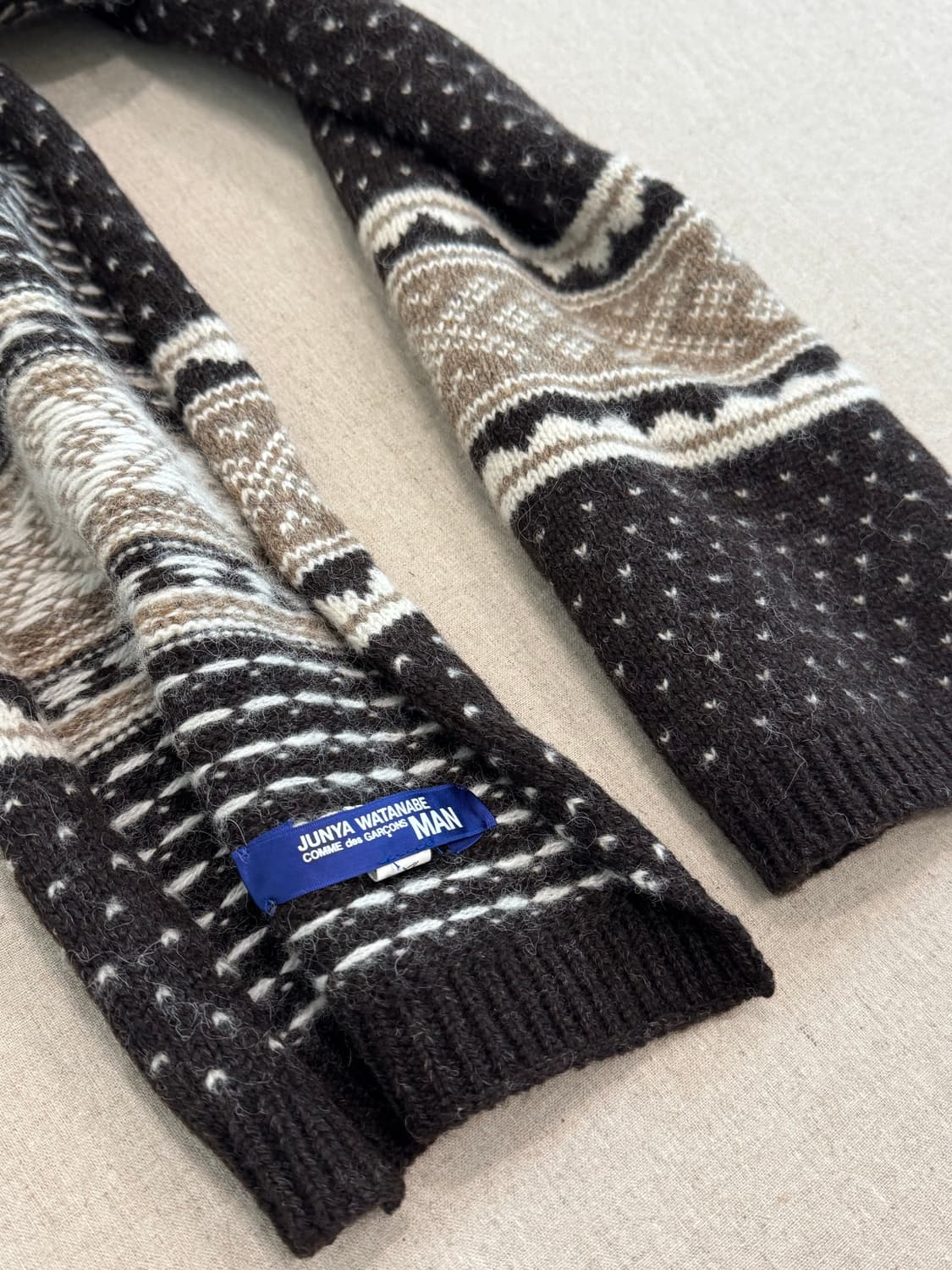 준야와타나베 노르딕 울 브라운 머플러 상품이미지4