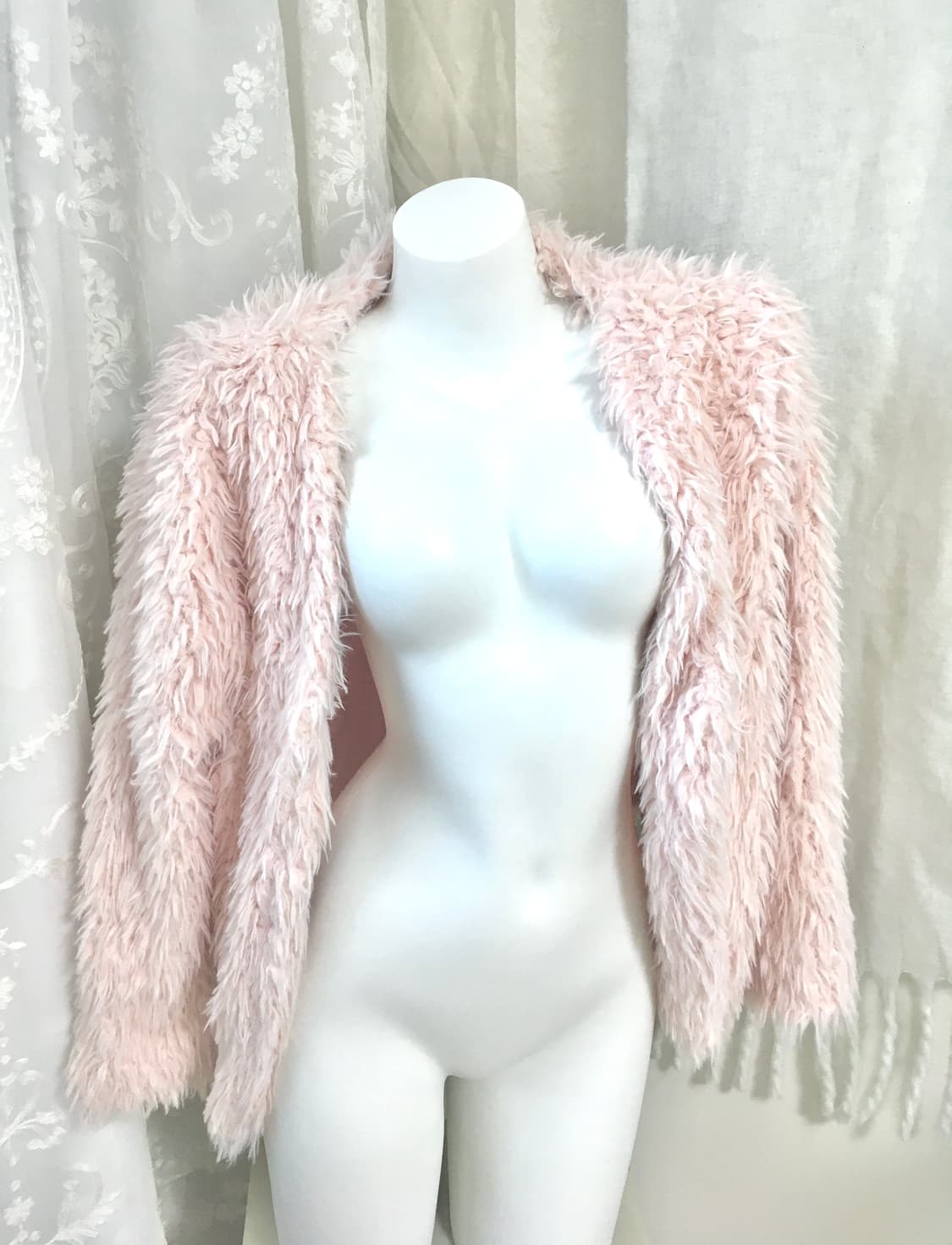 파스텔핑크 퍼자켓 가디건 상품이미지3