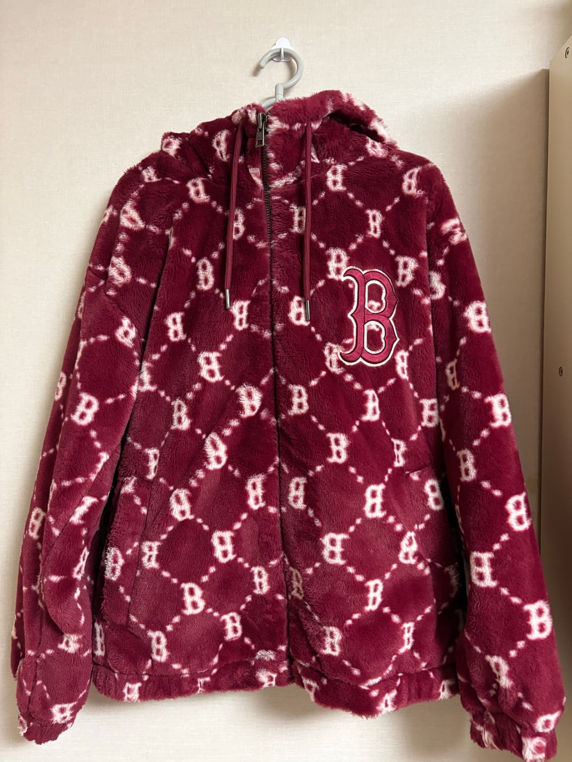 MLB 모노그램 보아 플리스 후드 점퍼(보스턴 레드삭스) L 상품이미지1