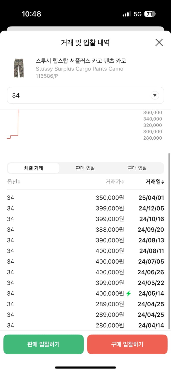 34)스투시 립스탑 서플러스 카고팬츠 카모 상품이미지2
