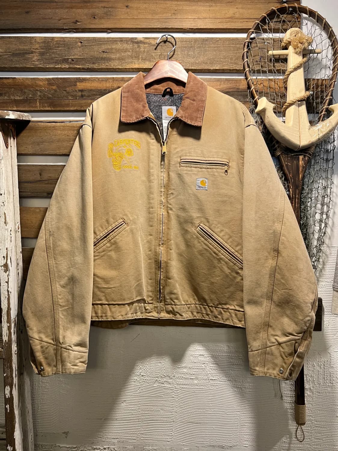 [2XL]칼하트 USA Made 디트로이트 빈티지 워싱 브라운 워크 자켓 상품이미지1