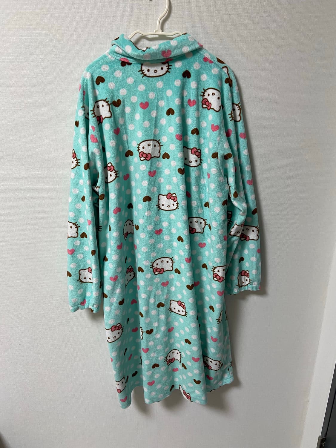 빈티지 2013 산리오헬로키티 수면잠옷 민트초코 도트 원피스 라떼히메갸루 상품이미지6