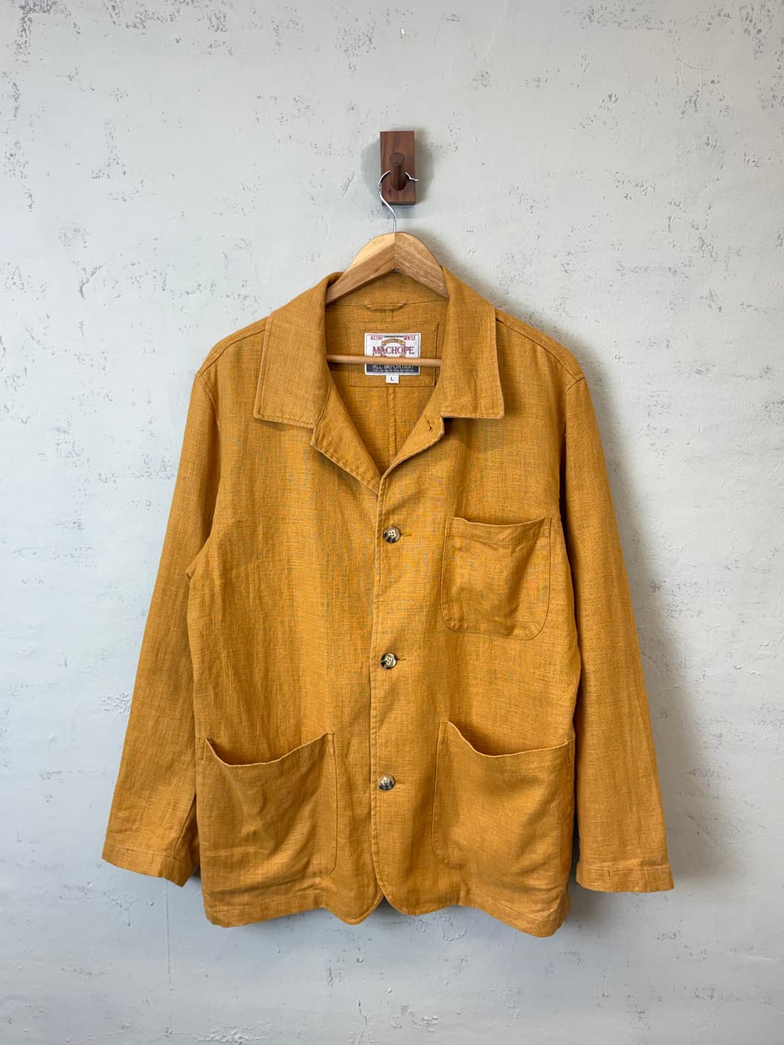 맥호프 90s 머스타드 린넨 셔츠 자켓 상품이미지1