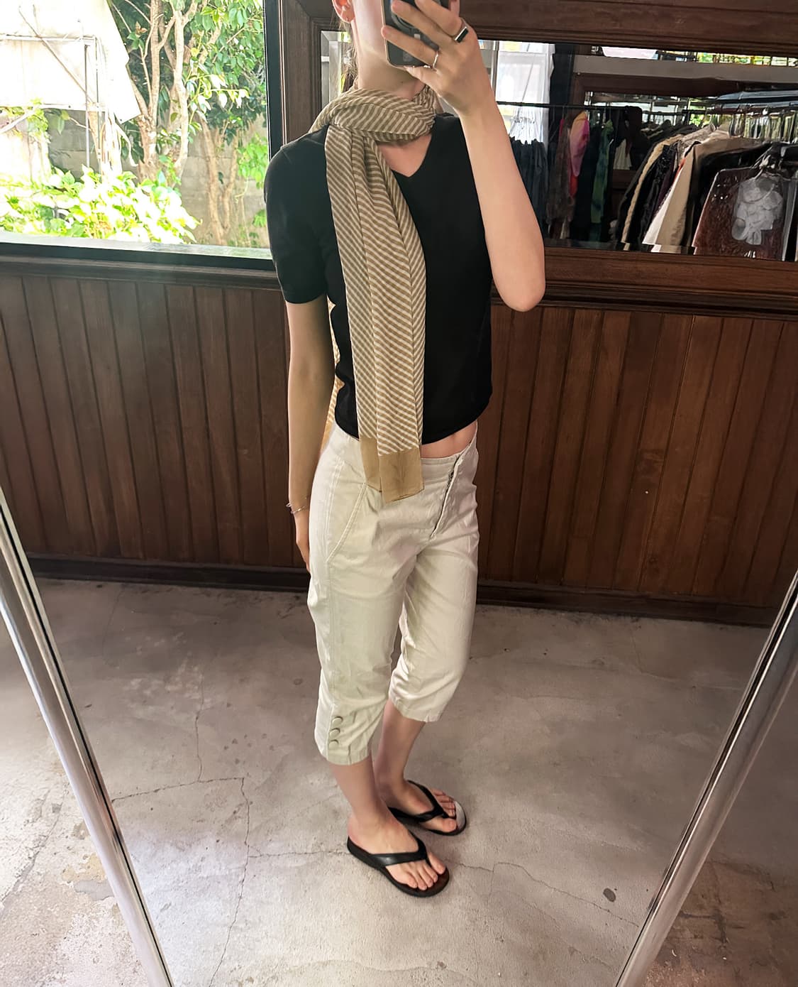 ELLE stripe sheer scarf 상품이미지2
