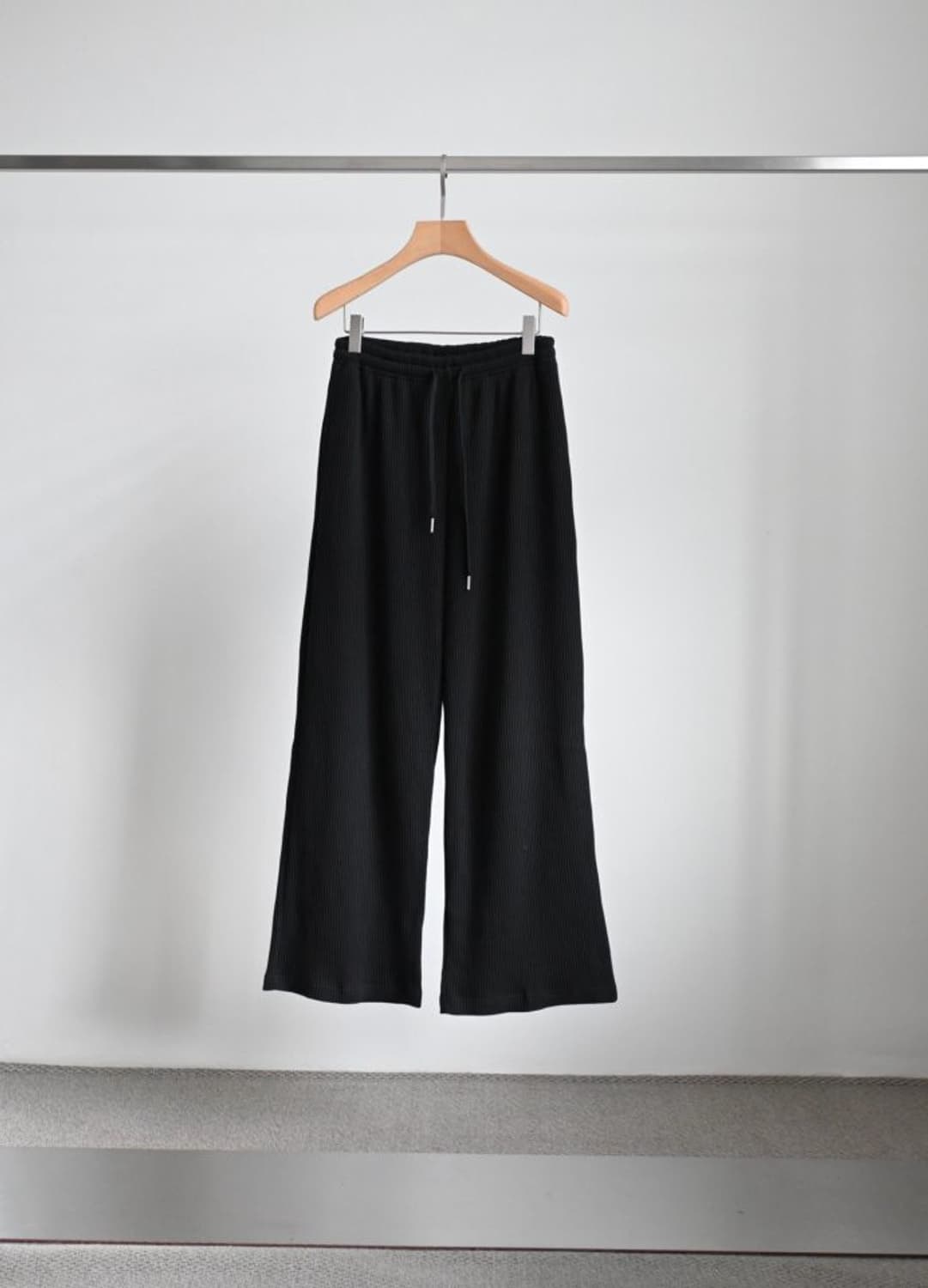 와플와이드팬츠 블랙 상품이미지1