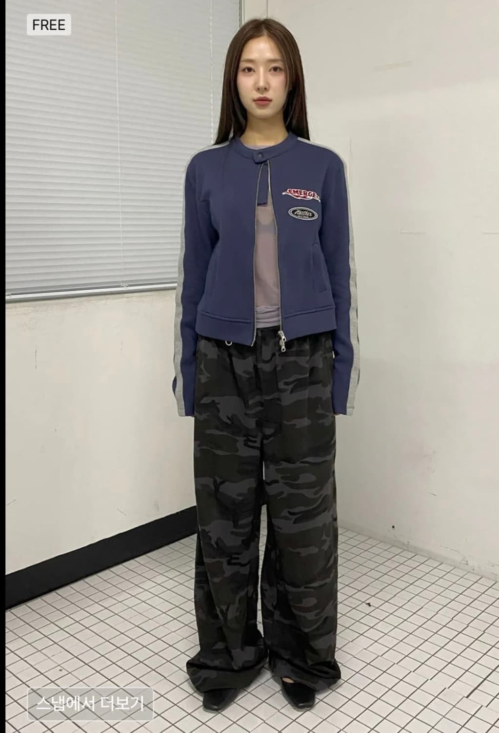 (미착용 새상품) 밀로우먼 트랙 져지 레이서 자켓 (딥블 루) 상품이미지6