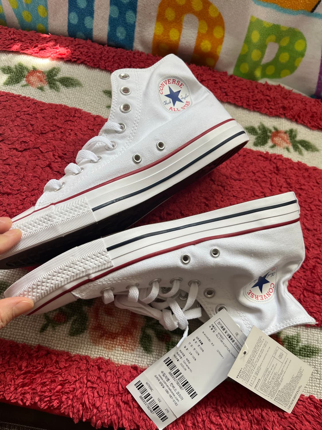 컨버스 척테일러 올스타 흰색 운동화 새상품 270 상품이미지3