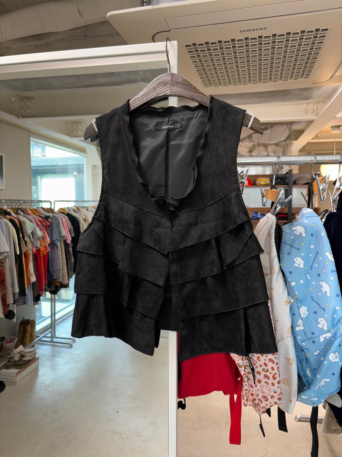 Bellus closet 인조 스웨이드 베스트 상품이미지2