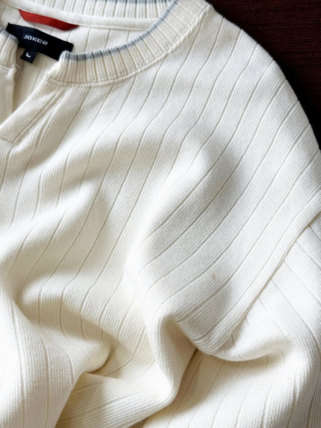 Design neck high gauge knit P/O 상품이미지2