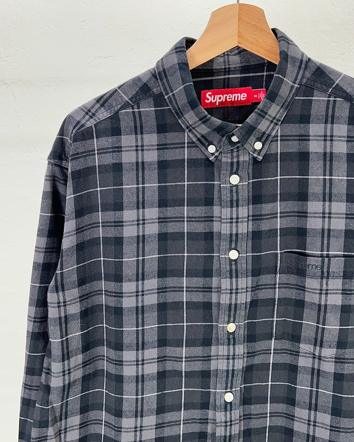 슈프림 24fw 플레이드 플란넬 셔츠 블랙 상품이미지2