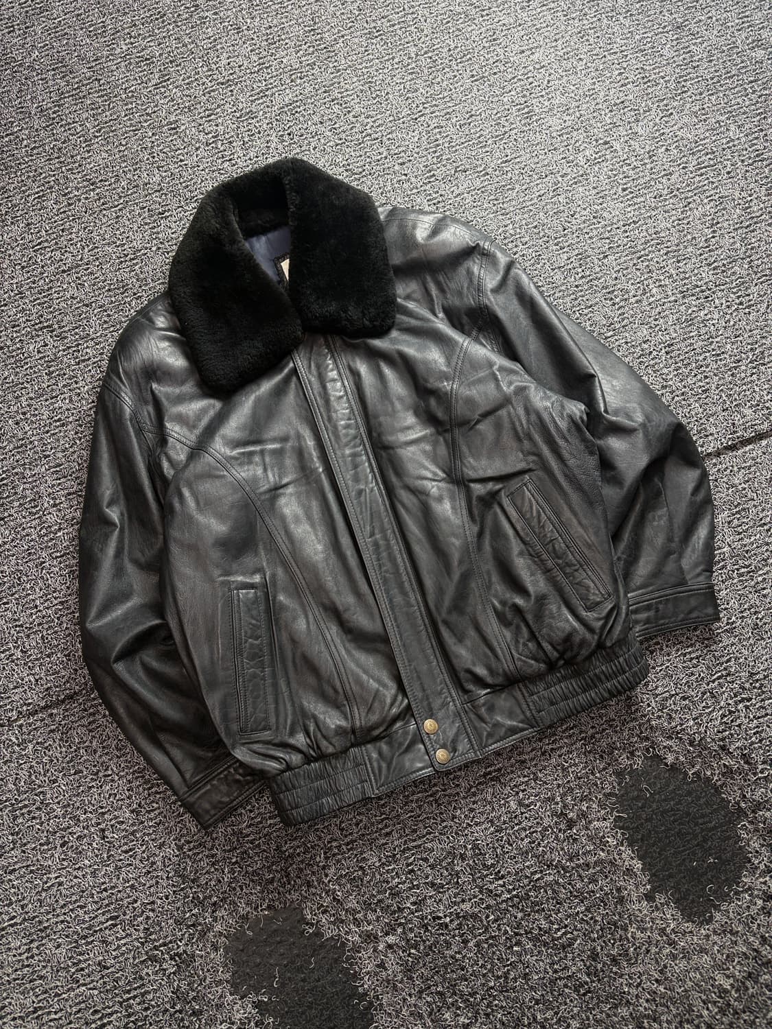 빈티지 아카이브 양가죽 램스킨 봄버 레더 자켓 3617 상품이미지1