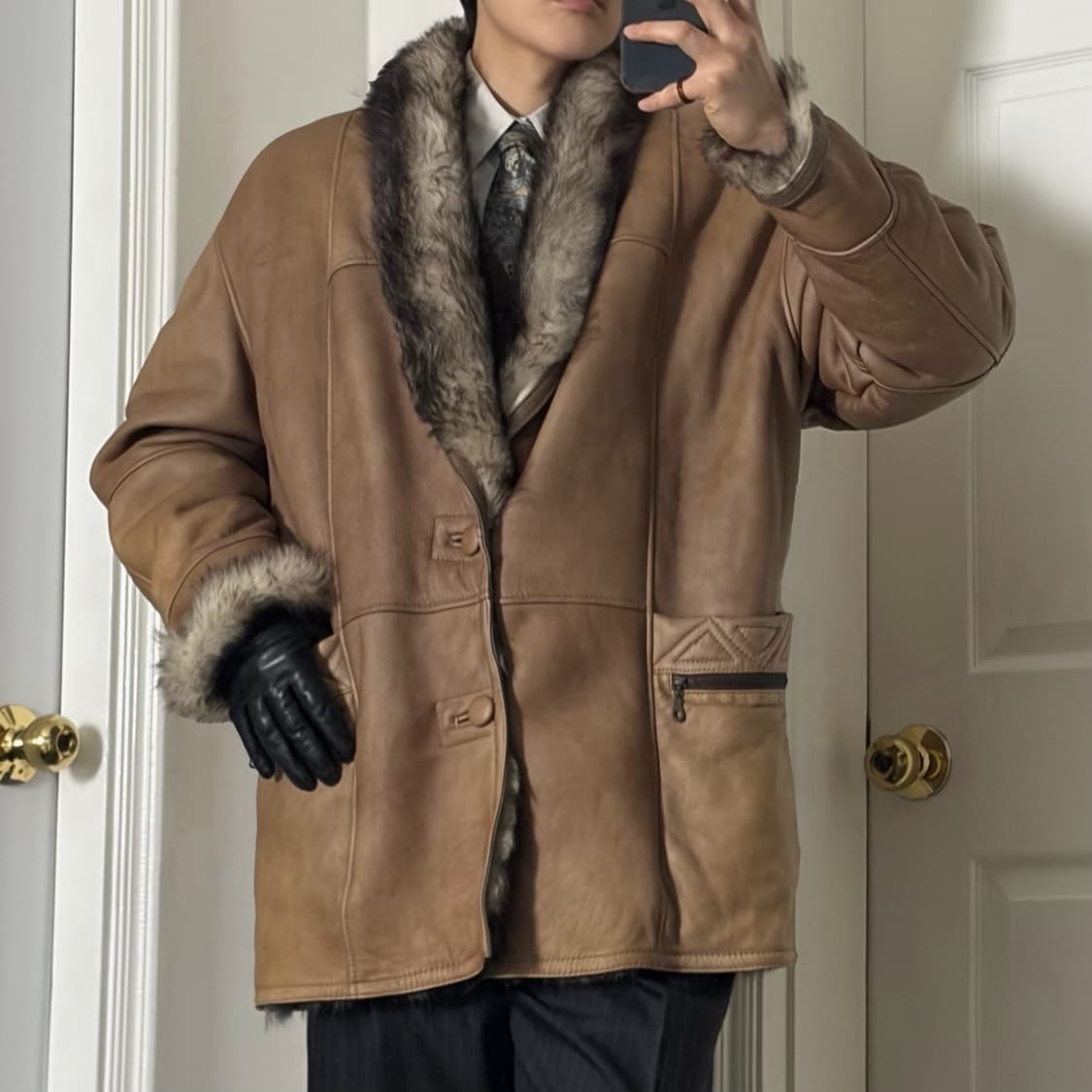 무스탕 퍼 라펠 상품이미지3